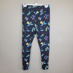 Dren Designs Polyester Spandex Floral Print Wide Waistband Leggings One Size